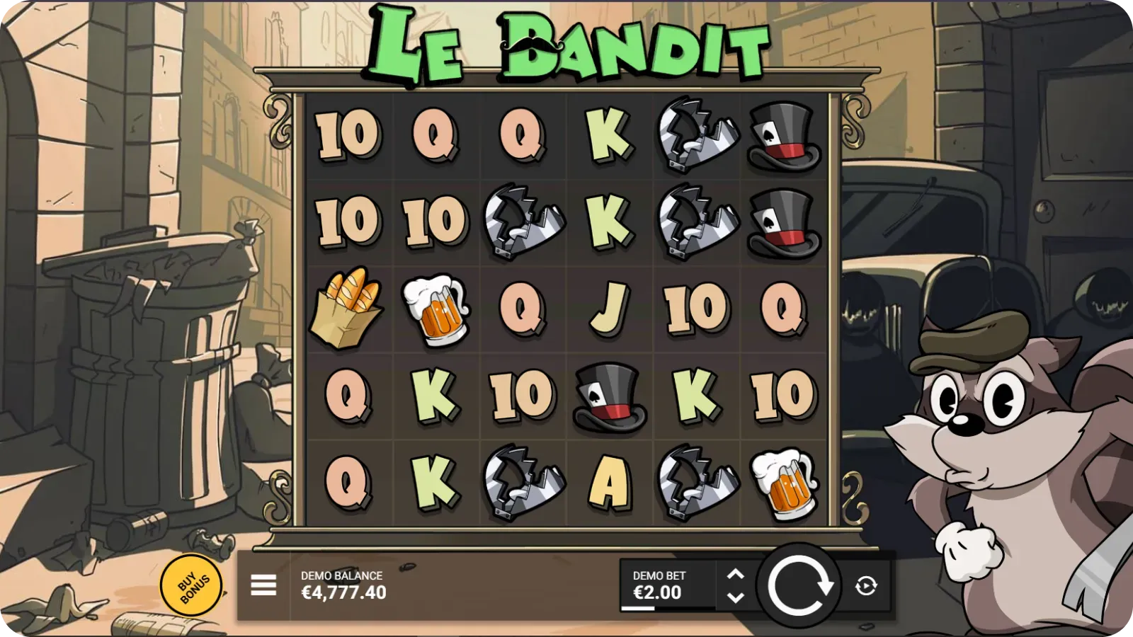 Fransk slot-tema med Le Bandit og Paris